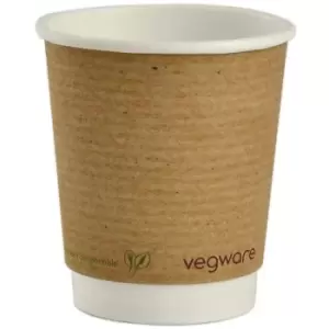 image of Compostable Coffee Cups Double Wall 230ml / 8oz Pack of 500 - GH020 - Vegware