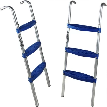 image of Monzana Trampoline Ladder 61.5 / 76/90/110cm 2-3 Steps UV-resistant, Flexible Installation Safety Ladder Access Ladder 110cm -3 Kunststoffstufen (de)