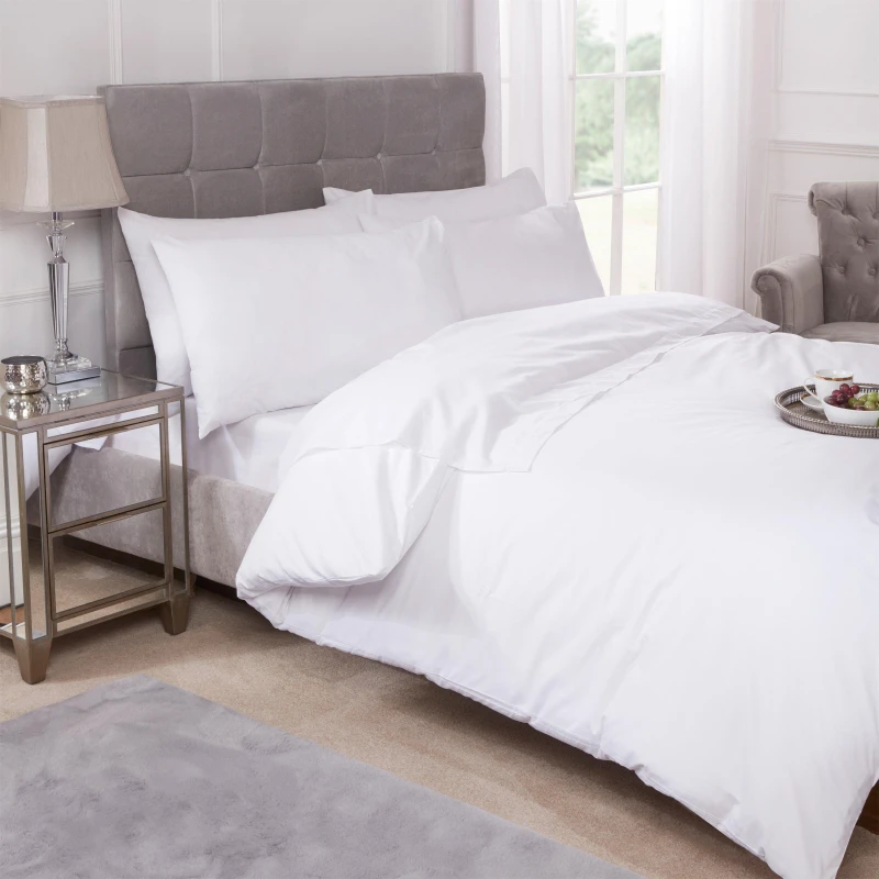 Image of Emma Barclay Duvet Set 180 Thread Count Polycotton Percale White unisex Single