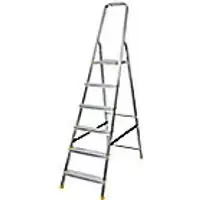 Image of Aluminium Platform Steps - 6- slip resistant feet - 6 Treads - platform height 1200mm
