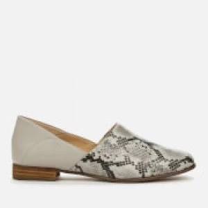 Image of Clarks Womens Pure Tone Flat Shoes - Grey Snake - UK 6
