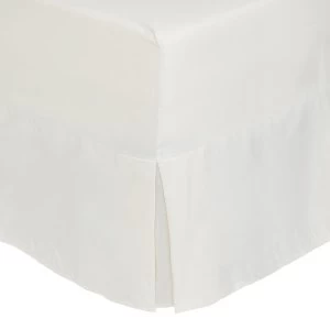 Image of Catherine Lansfield Cream Non-Iron Plain Dye Pleated Fitted Valance Sheet - King