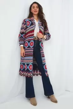Image of Striped Longline Cardigan
