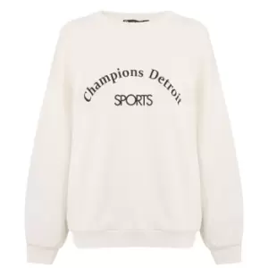 I Saw It First Champions Oversized Jumper - Beige