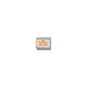 Image of Classic Relief Symbols Stainless Steel Rose Gold Claddagh Heart Link 430106/20