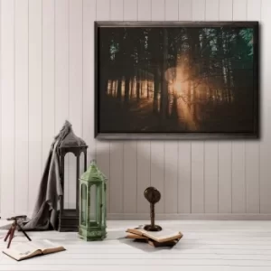 Image of Forest Multicolor Decorative Framed Wooden Painting