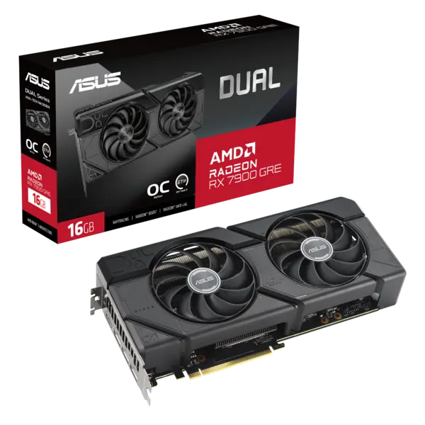 image of ASUS Dual Radeon RX 7900 GRE OC Edition 16GB GDDR6 Graphics Card - 90YV0J90-M0NA00