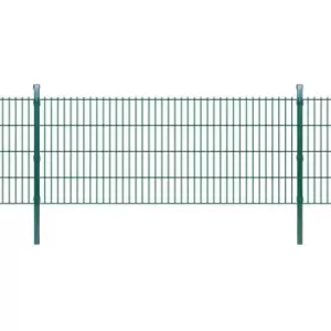 image of 2D Garden Fence Panels & Posts Green 2008x830 mm 6m - Green - Vidaxl