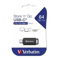 Image of Verbatim Store'n'Go 49458 USB-C 3.2 Drive 64GB - Black
