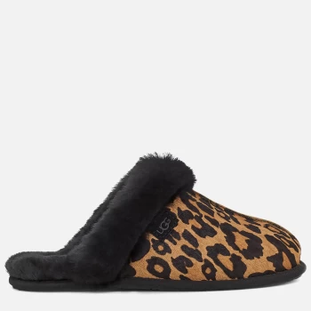 Image of UGG Womens Scuffette Ii Panther Print Slippers - Butterscotch - UK 3