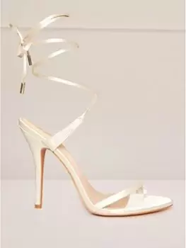 image of Chi Chi London High Heel Lace Up Sandal In Cream, Size 3, Women