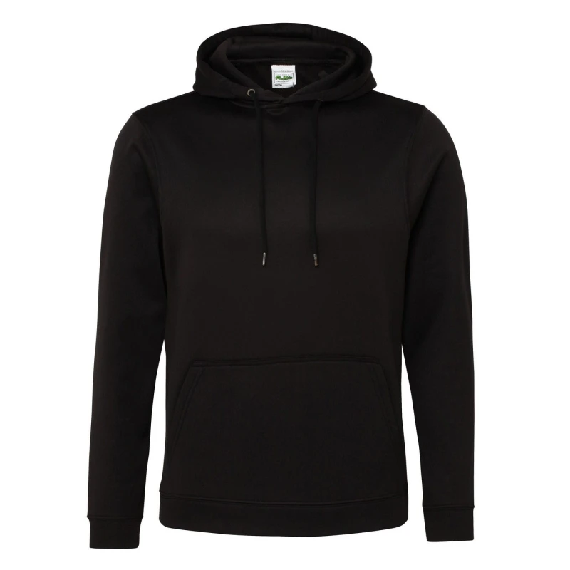 Image of AWDis AWDis Men Polyester Sports Hoodie in Black Size: Small Black S Male 5063425239665