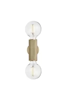 image of Knurled Edison Double Wall Light, Brass