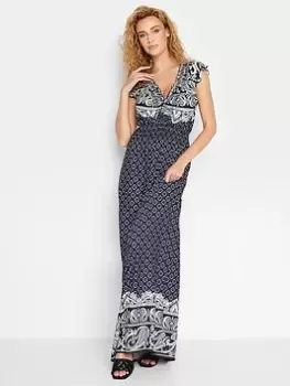 image of Long Tall Sally Long Tall Sally Navy Bardot Maxi Dress, Blue, Size 12, Women