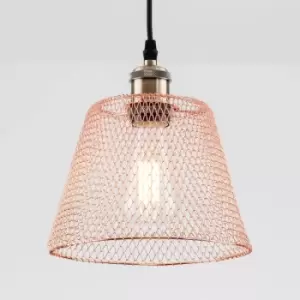 image of Easy Fit Compact Vintage Metal Lampshade Copper Finish, 3 Different Colours, Ceiling fitting Shade