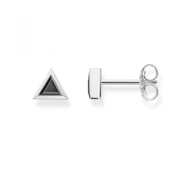 Image of Ladies Thomas Sabo Sterling Silver Glam & Soul Black Triangle Stud Earrings