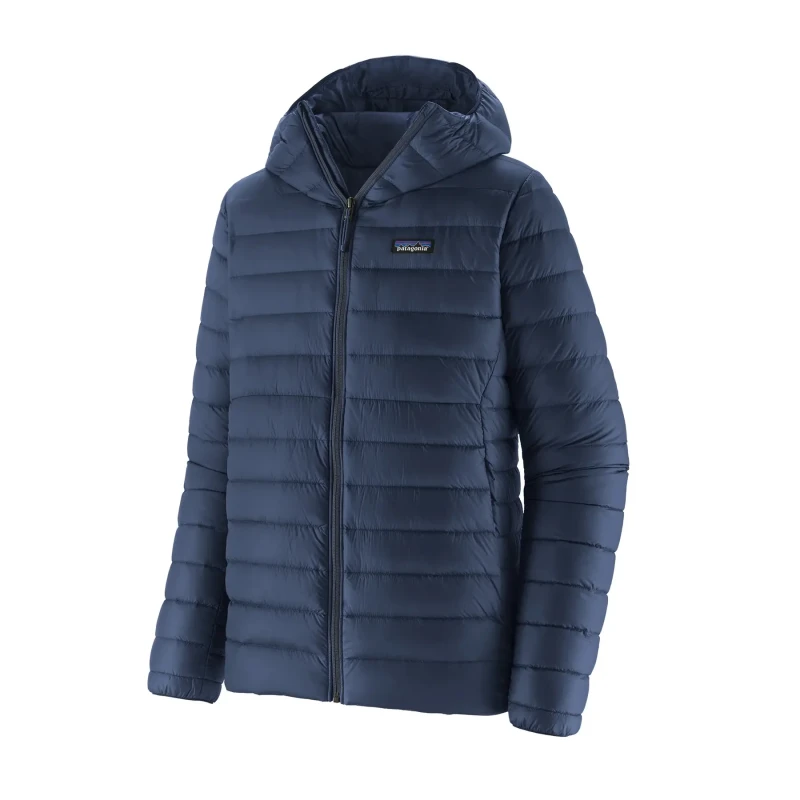Image of Hooded full zip puffer jacket Patagonia Down Bleu Male M
