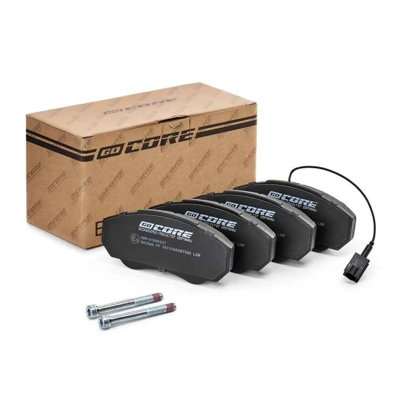 Image of goCORE GCD020252 Brake pad set with integrated wear warning contact, with accessories, with brake caliper screws Brake Pad Set,disc brake (402)