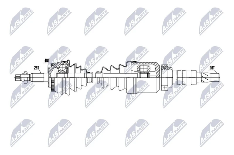 Image of NTY NPW-VV-150 Drive shaft Automatic Transmission, Front Axle Right Drive Shaft (13)