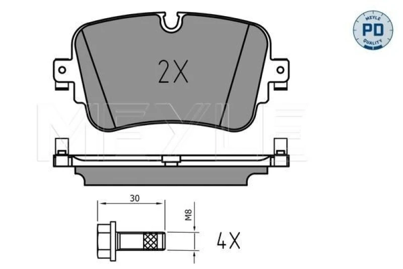 Image of Brake pad set MEYLE 025 223 0717/PD