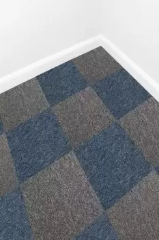 image of 40 x Carpet Tiles 10m2 Storm Blue & Anthracite