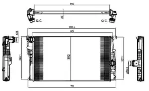 Image of VALEO Engine radiator 735451 Radiator, engine cooling,Radiator BMW,1 Schragheck (F20),3 Touring (F31),3 Limousine (F30, F80),3 GT (F34)