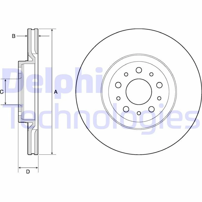Image of DELPHI Brake disc DELPHI BG4797C