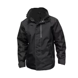 image of Result Mens Waterproof Denim Textured Rugged Jacket (3XL) (Black)