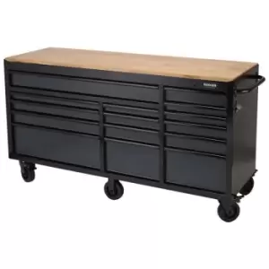 Image of Draper 08241 BUNKER Workbench Roller Tool Cabinet, 15 Drawer, 72", Grey