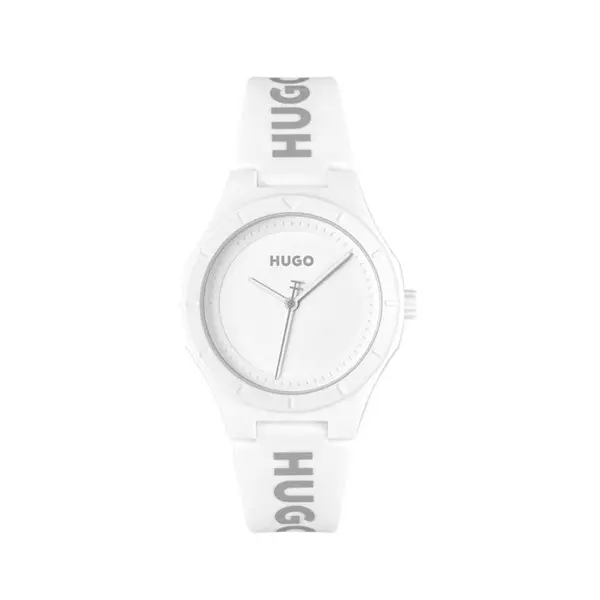 Image of HUGO 1540165 Lit For Her White Silicone Strap Watch - W45408