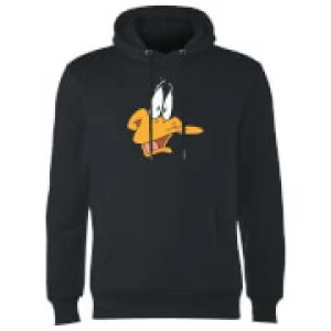 Image of Looney Tunes Daffy Duck Face Hoodie - Black