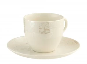 image of Belleek Living Evermore 4 Teacups Saucers Set