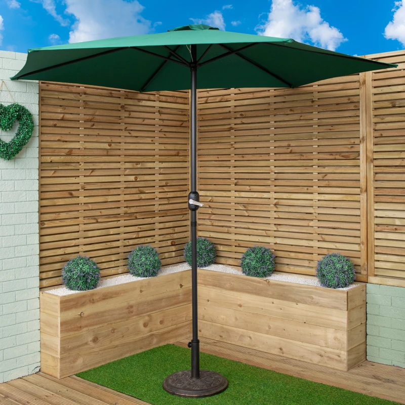 Image of Samuel Alexander 2.7m Havana Garden Patio Parasol with Crank Handle and Cover in Green