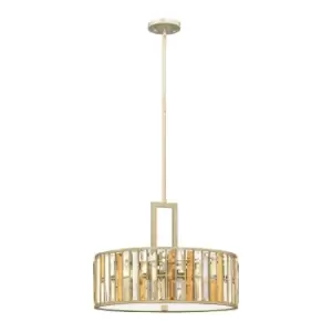 Image of 3 Bulb Ceiling Pendant Light Fitting Silver Leaf LED E27 100W Bulb