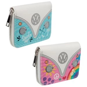 Image of Volkswagen VW T1 Camper Bus Surf and Summer Love Zip Around Small Wallet