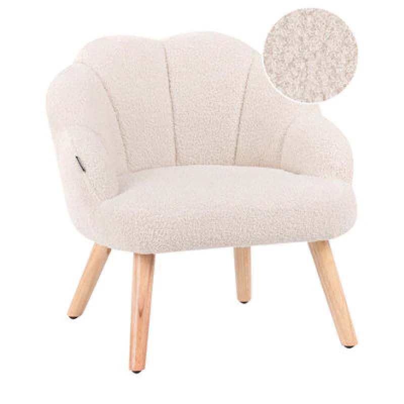 Image of Beliani Kids Armchair Miland Boucle Light Beige