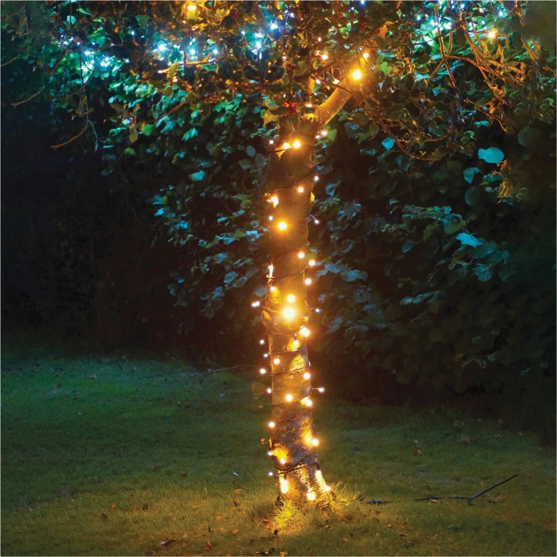 Image of EAGLE-CON 10m Easy-Connect Warm White 80 LED String Lights With Interconnectable Black Rubber Cable ELV-107042