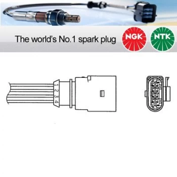 Image of 1x NGK NTK Oxygen O2 Lambda Sensor OZA510-AU3 OZA510AU3 (1784)