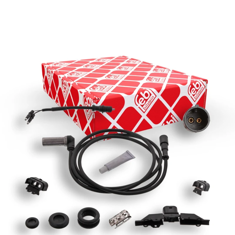 Image of FEBI BILSTEIN 35299 ABS Sensor Rear Axle Right, with fastening/mounting material Sensor,wheel speed (412)