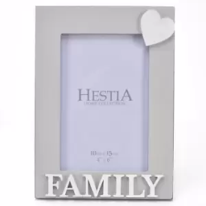 image of 'Family' Heart Photo Frame 4" x 6"