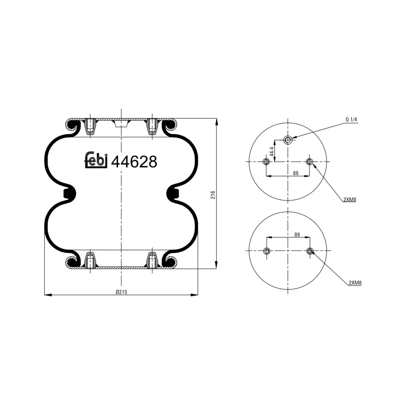 Image of FEBI BILSTEIN 44628 Boot, air suspension Rear Axle Right Boot,air suspension (324)