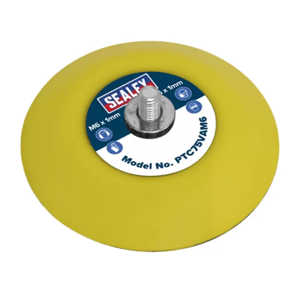 Image of Sealey PTC75VAM6 Hook & Loop Backing Pad Ø71mm M6 x 1mm