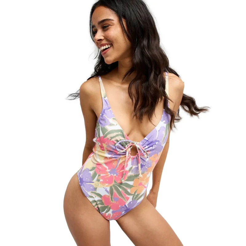 Image of Roxy Womens 1 Piece swimsuit Roxy Hazey Hibiscus Blanc Female 2XL