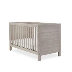 Image of Ickle Bubba Grantham Cot Bed & Pocket Sprung Mattress Grey Oak