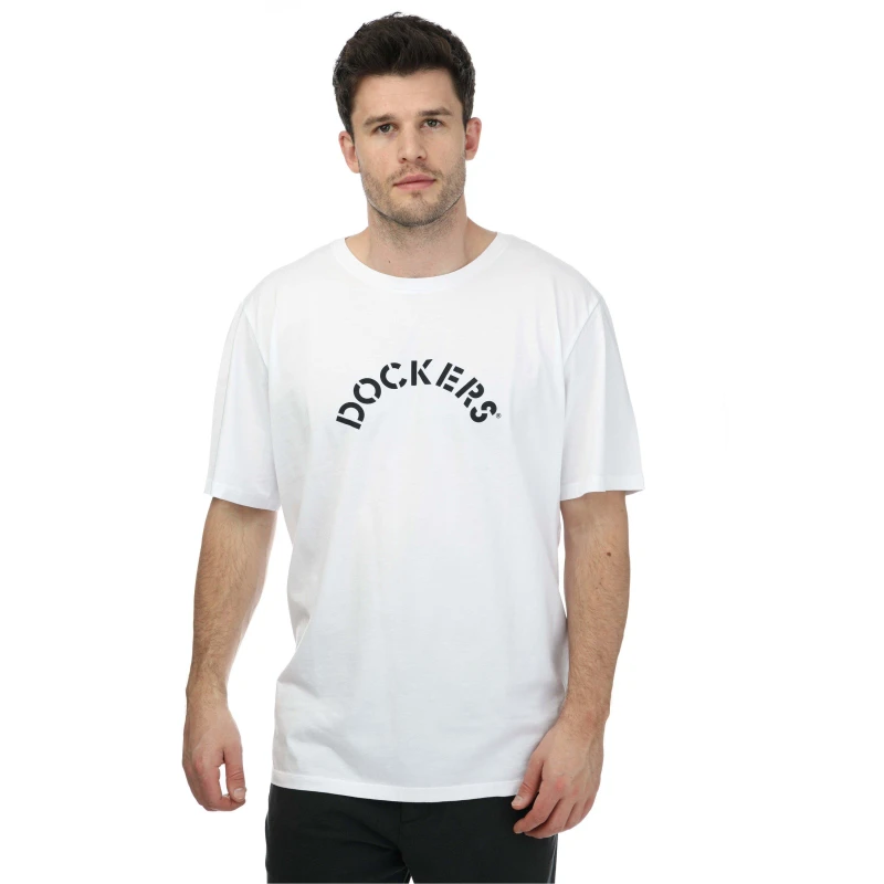 Image of DOCKERS Graphic Logo T-Shirt - White White 2XL