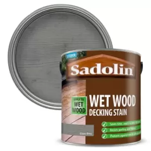 image of Sadolin Wet Wood Decking Stain Cape Grey - 2.5L