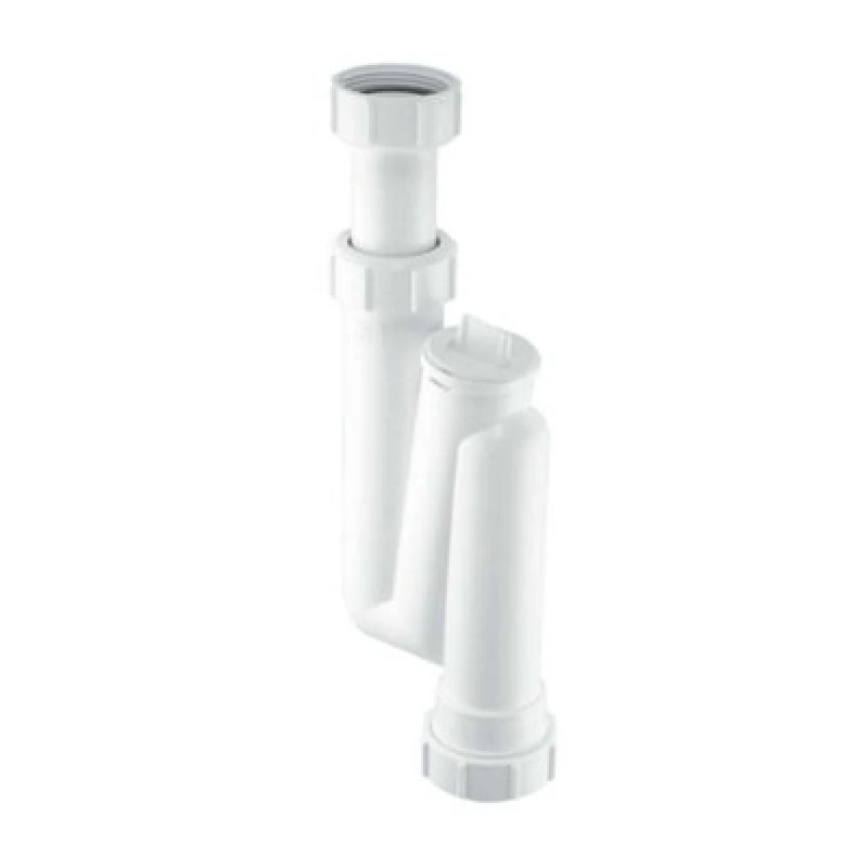 Image of McAlpine OBT1 75mm Water Seal Adjustable Inlet Offset Basin Trap White