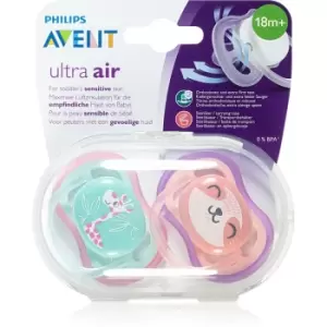 Image of Philips Avent Soother Ultra Air 18m+ dummy Girl Giraffe/Sloth 2 pc
