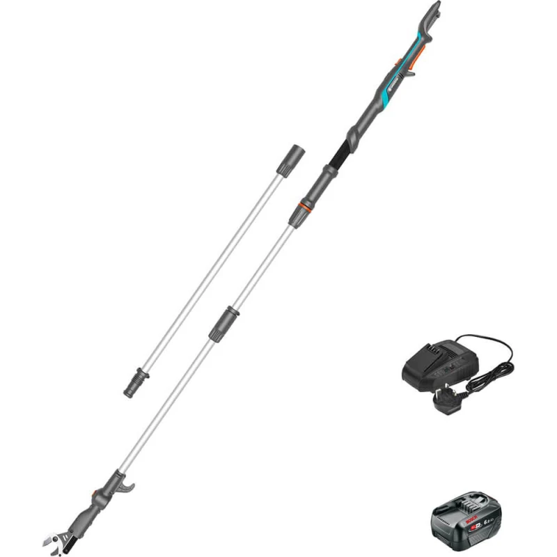 Image of Gardena HIGHCUT 360 P4A 18v Cordless Telescopic Tree Pruner HIGHCUT 360 14776-55 Batteries: 1 x 6ah Li-ion