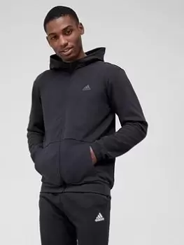 Image of adidas Train Motion Pack Doubleknit Zip Hoodie - Black Size M Men